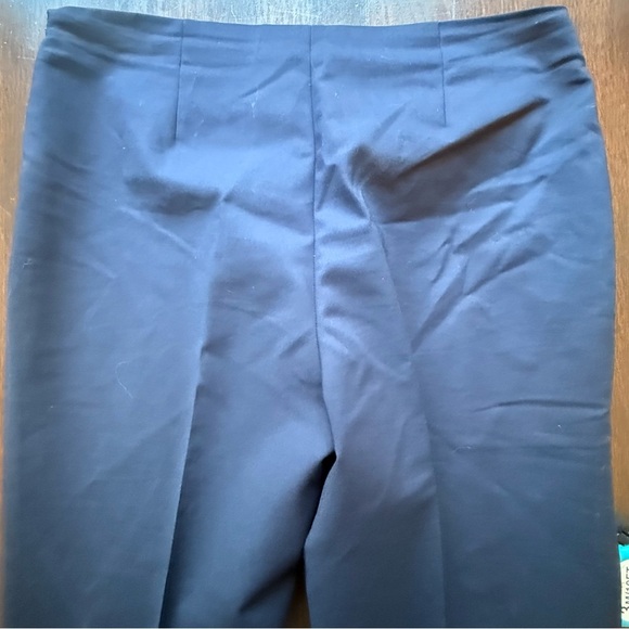 TAHARI Navy Blue Pants size 10 side zipper ankle straight leg - Picture 2 of 9